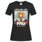 дамска тениска с щампа vintage life